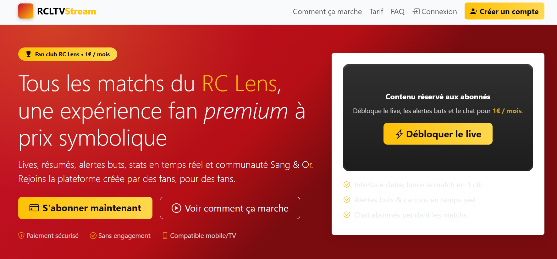 Accueil RCLTVStream