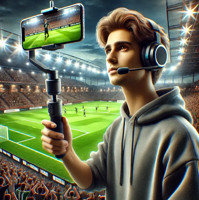 Streamer en direct au stade